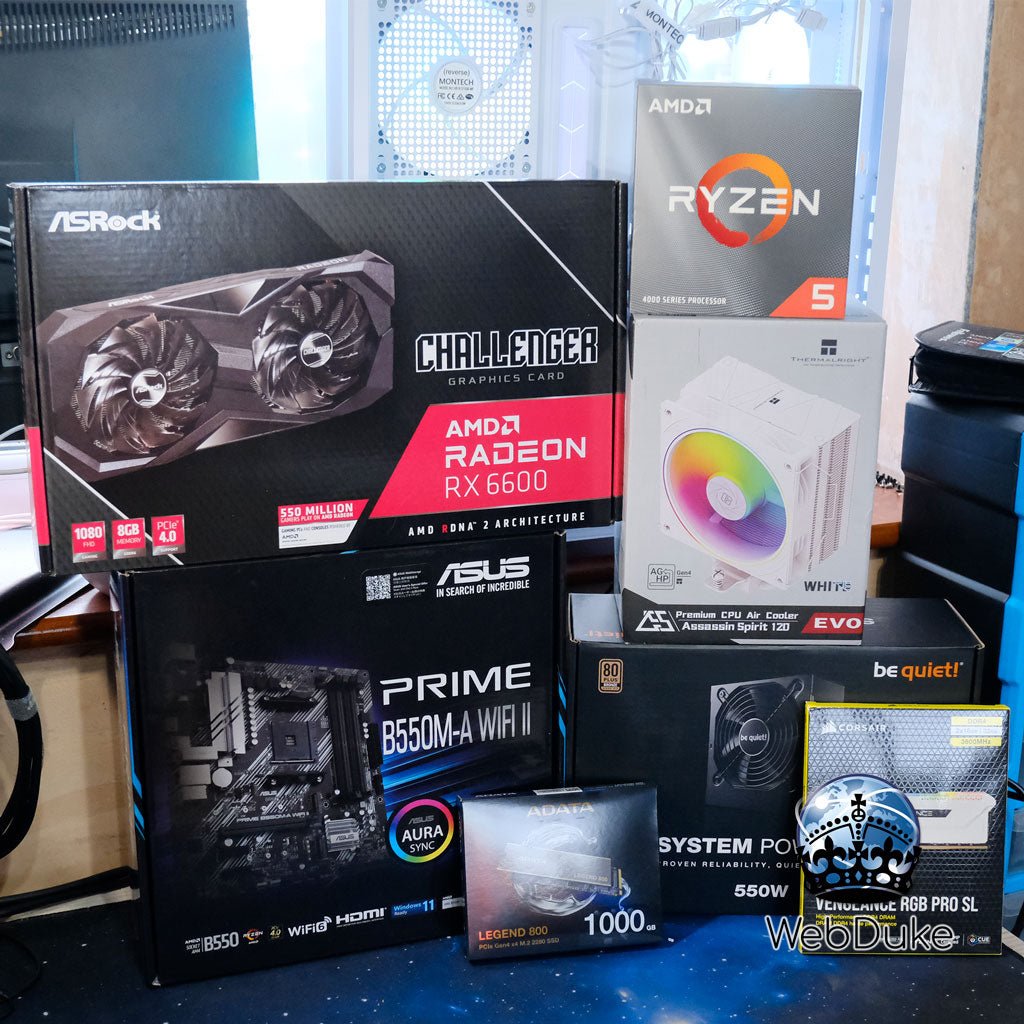 AMD RX XR AM4 Gamer - AMD Ryzen 5 5600X Radeon RX 7600 Gaming PC - WebDuke Computers