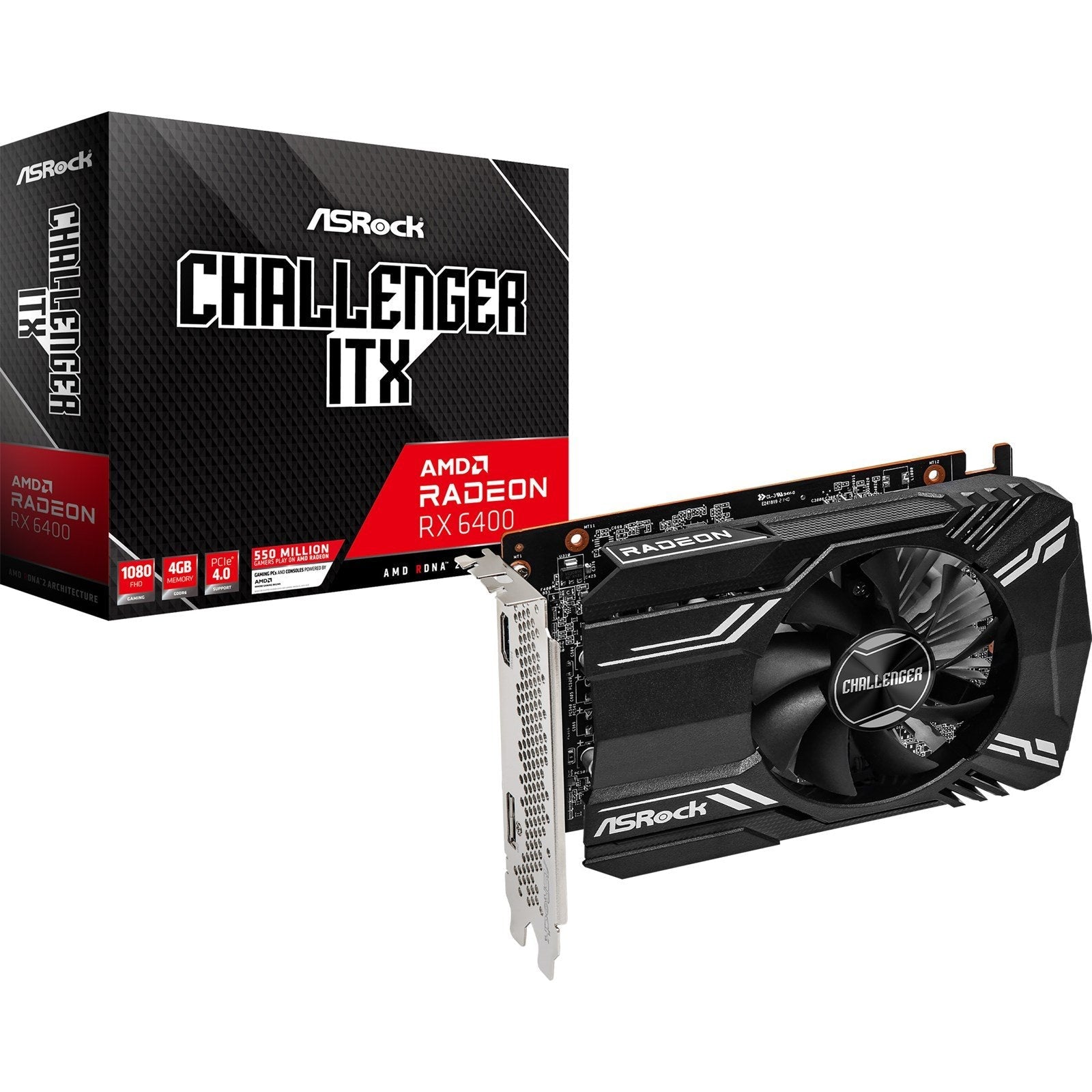Asrock Radeon RX 6400 Challenger ITX 4GB, 4GB GDDR6, PCIe4, HDMI