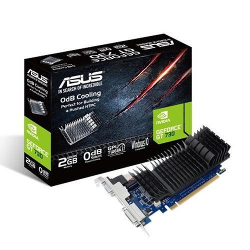 Asus Geforce GT 730, 2GB DDR5, PCIe2, VGA, DVI, HDMI, Silent, Low Profile (Bracket Included) - WebDuke Computers