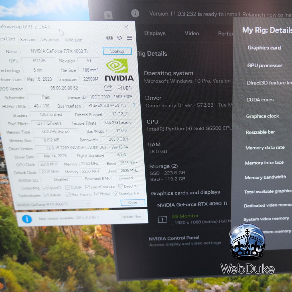 *Refurbished* Palit Dual GeForce RTX™ 4060 Ti Dual 8GB - WebDuke Computers