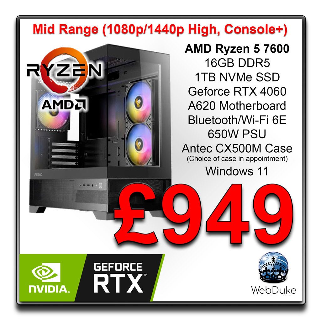 Mid Range Custom Gaming PC – WebDuke Computers