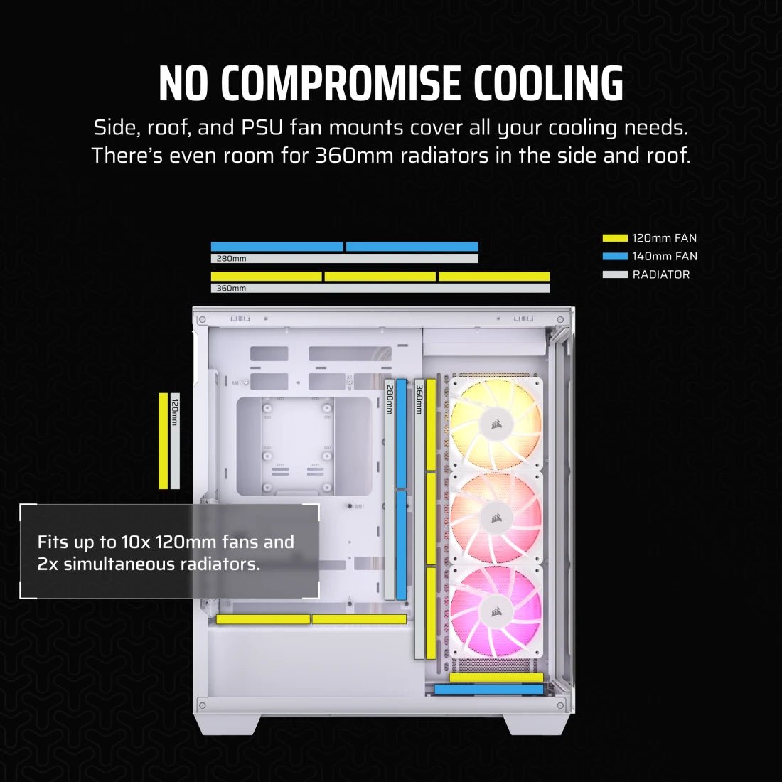 *NEW* Corsair 3500X ARGB Mid - Tower PC Case White - WebDuke Computers