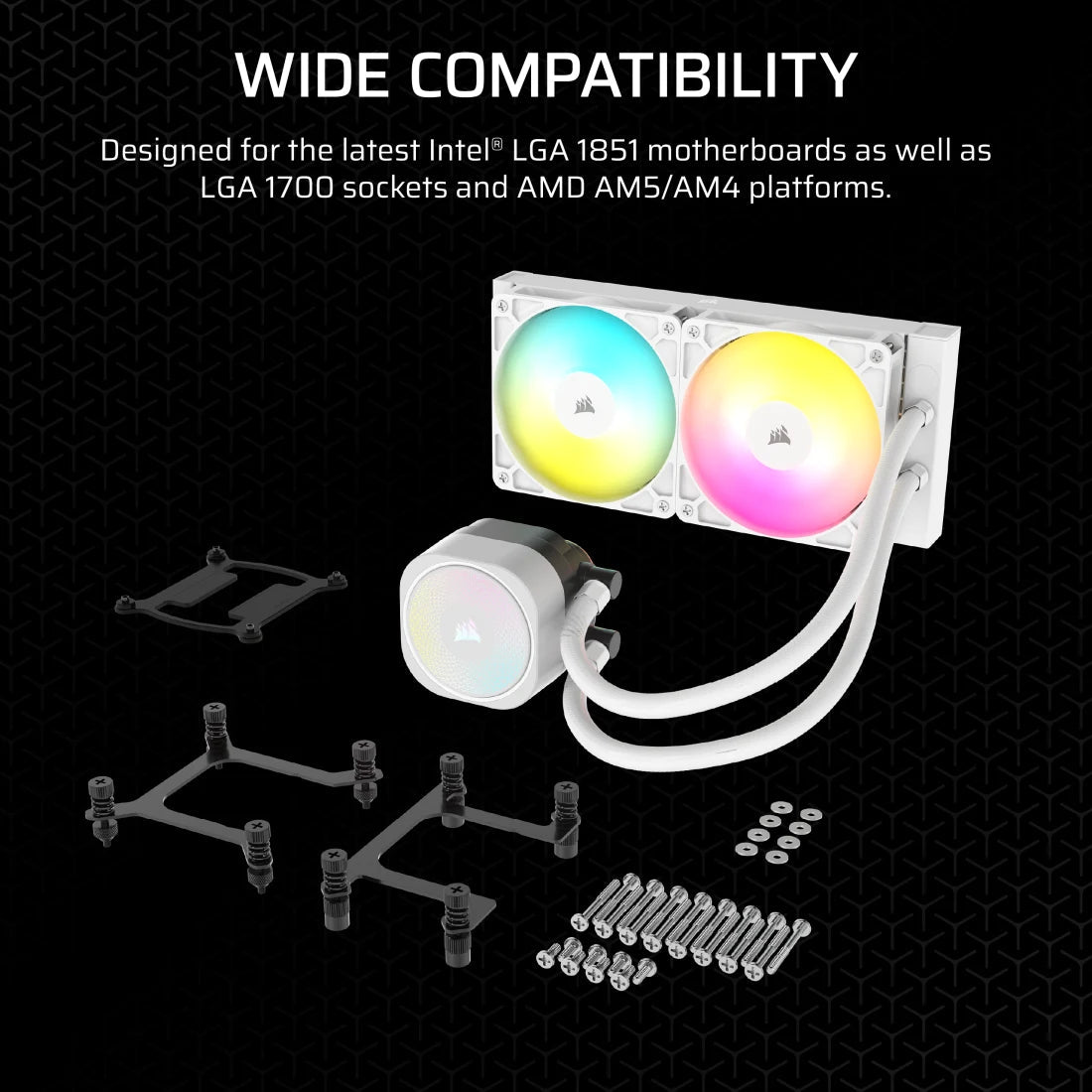 *NEW* Corsair NAUTILUS 240 RS ARGB Liquid CPU Cooler - White - WebDuke Computers