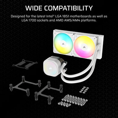 *NEW* Corsair NAUTILUS 240 RS ARGB Liquid CPU Cooler - White - WebDuke Computers
