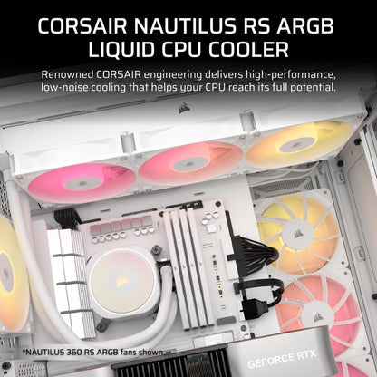 *NEW* Corsair NAUTILUS 240 RS ARGB Liquid CPU Cooler - White - WebDuke Computers
