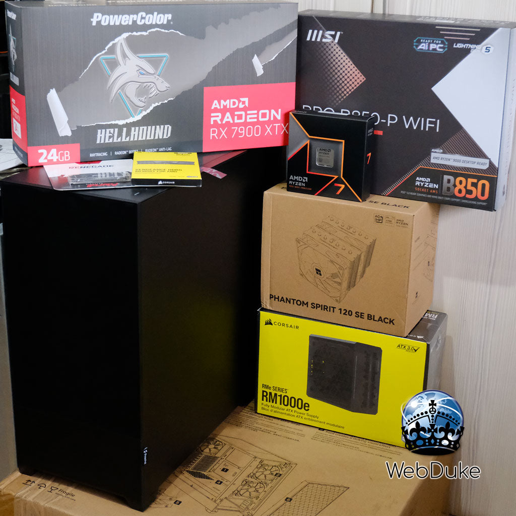 High-end AMD Ryzen 9700X and RX 7900 XTX bespoke gaming PC build by WebDuke Computers