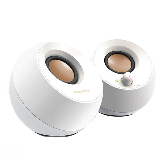 Creative Pebble 2.0 USB-powered Desktop Speaker System, White - WebDuke Computers