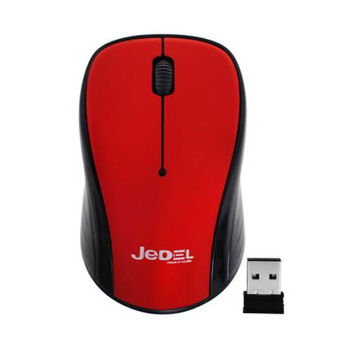Jedel W920 Wireless Optical Mouse, 1000 DPI, Nano USB, 3 Buttons, Deep Red & Black - WebDuke Computers
