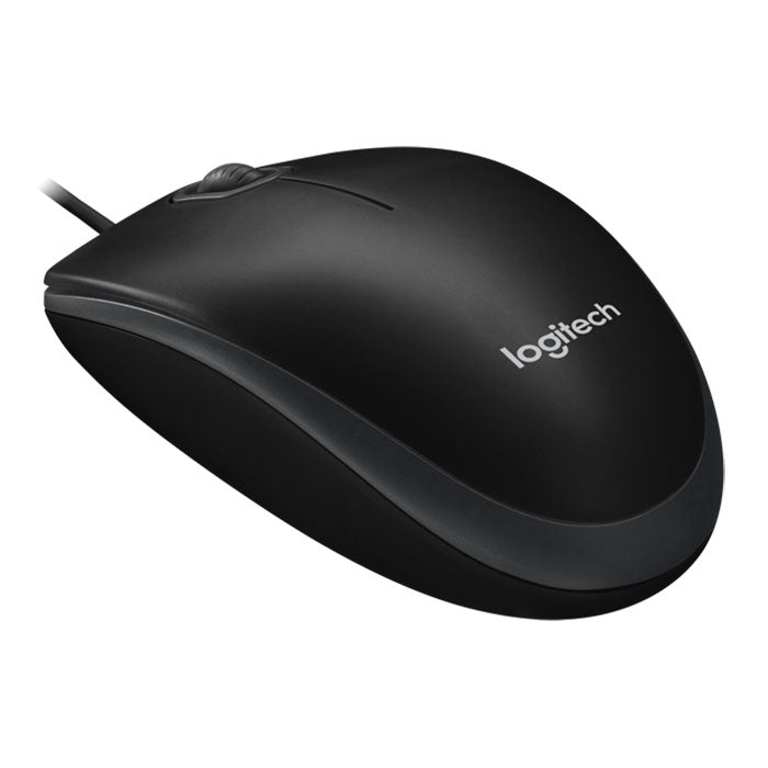 Logitech B100 Wired Optical Mouse, USB, 800 DPI, Ambidextrous, Black, OEM - WebDuke Computers