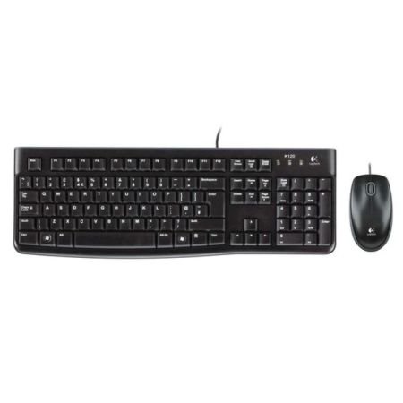 Logitech MK120 Wired Keyboard and Mouse Desktop Kit, USB, Low Profile - WebDuke Computers